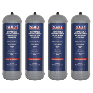 Sealey Disposable Argon/Carbon Dioxide Gas Cylinder 430g, 2.2L - Pack of 4 (MIGMIX2.24)