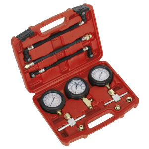 Sealey Motorcycle Compression & Fuel Pressure Gauge Set 3pc (MS100)