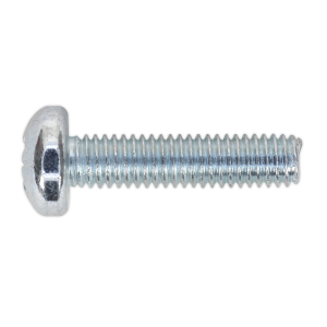 Sealey Zinc Plated Pan Head Pozi Machine Screw M6 x 25mm, DIN 7985Z - Pack of 50 (MSP625)