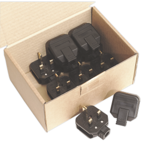 Sealey 13A Heavy-Duty Plug, Black - Pack of 10 (PL/13/3)