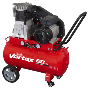 Sealey 50L Belt Drive Air Compressor with Cast Cylinders & Wheels 3.5hp (SAC1503B)