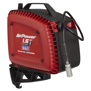Sealey Wall Mounting Oil Free Air Compressor 1.5hp with 7m Retractable Hose Reel (SAC15WM)