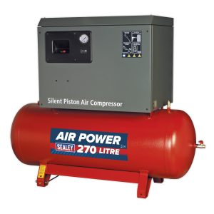 Sealey 270L Low Noise Belt Drive Air Compressor with Cast Cylinders 5.5hp 2-Stage (SAC42755BLN)