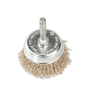 Sealey 50mm Crimped Wire Cup Brush with 6mm Shaft (SCB50)