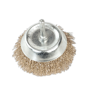 Sealey 75mm Crimped Wire Cup Brush with 6mm Shaft (SCB75)