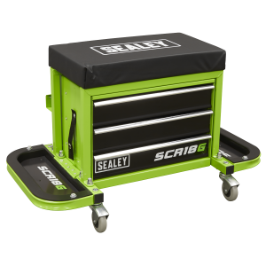 Sealey Mechanic's Utility Seat & Toolbox - Green (SCR18G)