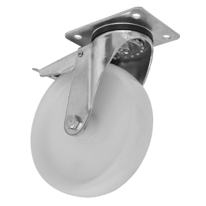 Sealey 125mm Castor Wheel with Swivel Plate & Total Lock (SCW4125SPLEM)