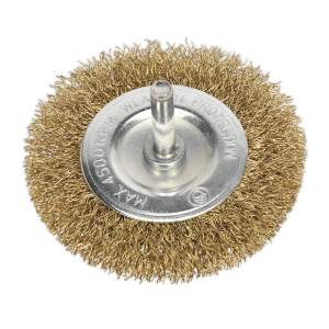 Sealey 75mm Crimped Flat Wire Brush with 6mm Shaft (SFB75)