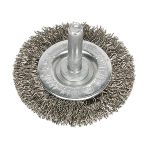 Sealey 50mm Crimped Flat Wire Brush with 6mm Shaft (SFBS50)