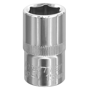 Sealey Premier Fully Polished Socket 1/2"Sq Drive 15mm (SP1215)