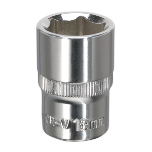 Sealey Premier Fully Polished Socket 1/2"Sq Drive 18mm (SP1218)