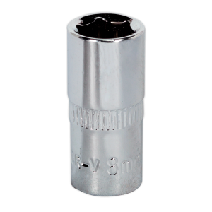 Sealey Premier Fully Polished Socket 1/4"Sq Drive 8mm (SP1408)