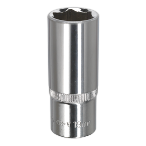 Sealey Premier Fully Polished Socket 3/8"Sq Drive 19mm (SP3819D)