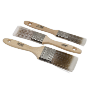 Sealey Wooden Handle Paint Brush Set 3pc (SPBS3W)
