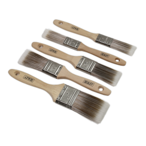 Sealey Wooden Handle Paint Brush Set 5pc (SPBS5W)