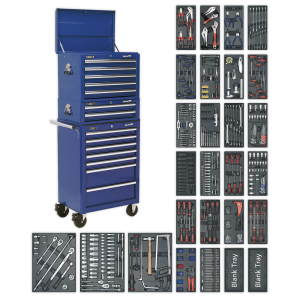 Sealey Superline PRO® Tool Chest Combination 14 Drawer with 1179pc Tool Kit - Blue (SPTCCOMBO1)