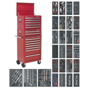 Sealey Superline PRO® Tool Chest Combination 14 Drawer with 1179pc Tool Kit - Red (SPTCOMBO1)