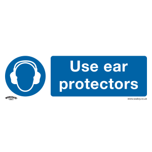 Sealey Worksafe® Use Ear Protectors Safety Sign - Self-Adhesive Vinyl (SS10V1)