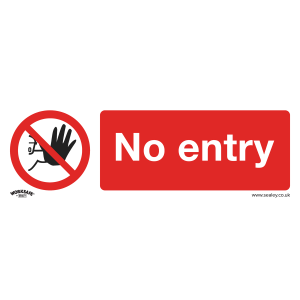 Sealey Worksafe® No Entry Safety Sign - Rigid Plastic (SS14P1)