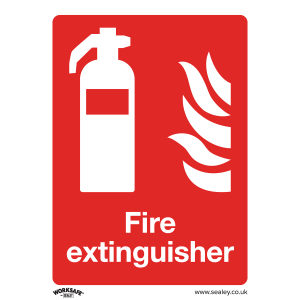 Sealey Worksafe® Fire Extinguisher Safety Sign - Rigid Plastic (SS15P1)