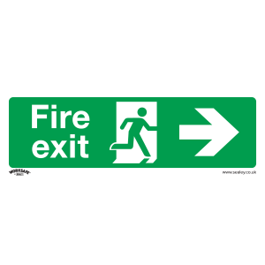 Sealey Worksafe® Fire Exit (Right) Safety Sign - Rigid Plastic (SS24P1)