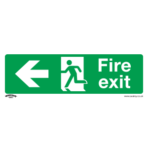 Sealey Worksafe® Fire Exit (Left) Safety Sign - Rigid Plastic (SS25P1)