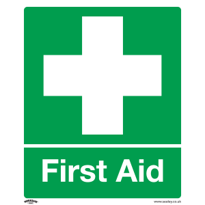 Sealey Worksafe® First Aid Safety Sign - Rigid Plastic (SS26P1)