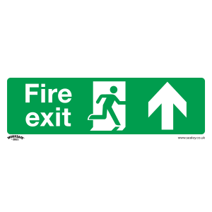 Sealey Worksafe® Fire Exit (Up) Safety Sign - Rigid Plastic (SS28P1)
