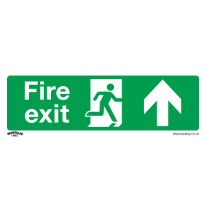 Sealey Worksafe® Fire Exit (Up) Safety Sign - Self-Adhesive Vinyl (SS28V1)