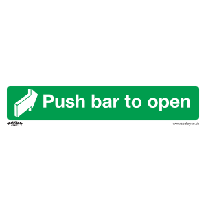 Sealey Worksafe® Push Bar To Open Safety Sign, Self-Adhesive Vinyl - Pack of 10 (SS29V10)