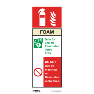 Sealey Worksafe® Foam Fire Extinguisher Safety Sign - Self-Adhesive Vinyl (SS30V1)