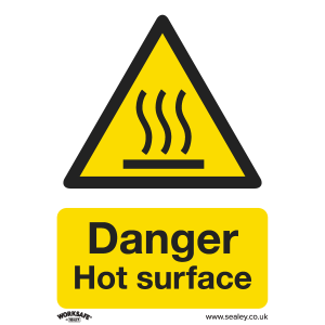 Sealey Worksafe® Danger Hot Surface Safety Sign - Rigid Plastic (SS42P1)