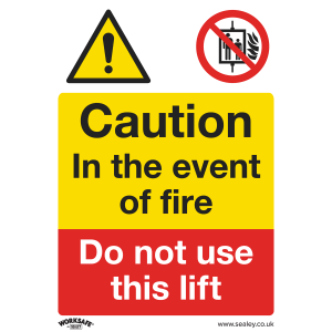Sealey Worksafe® Caution Do Not Use Lift Safety Sign, Rigid Plastic - Pack of 10 (SS43P10)