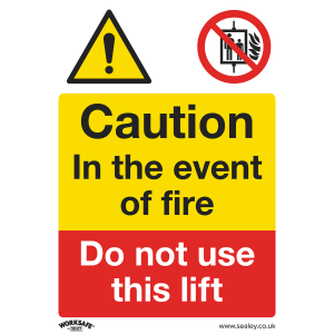 Sealey Worksafe® Caution Do Not Use Lift Safety Sign - Rigid Plastic (SS43P1)