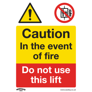 Sealey Worksafe® Caution Do Not Use Lift Safety Sign - Self-Adhesive Vinyl (SS43V1)