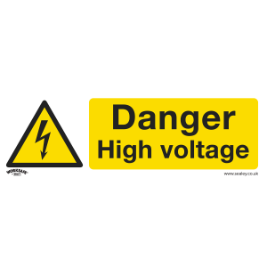 Sealey Worksafe® Danger High Voltage Safety Sign - Rigid Plastic (SS48P1)