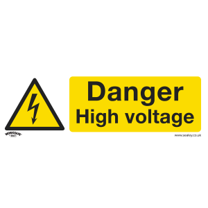 Sealey Worksafe® Danger High Voltage Safety Sign - Self-Adhesive Vinyl (SS48V1)