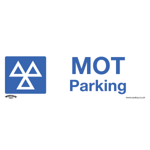 Sealey Worksafe® MOT Parking Safety Sign, Self-Adhesive Vinyl - Pack of 10 (SS49V10)