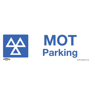 Sealey Worksafe® MOT Parking Safety Sign, Self-Adhesive Vinyl (SS49V1)