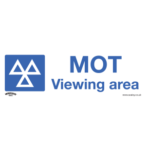 Sealey Worksafe® MOT Viewing Area Safety Sign - Rigid Plastic (SS50P1)