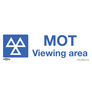 Sealey Worksafe® MOT Viewing Area Safety Sign, Self-Adhesive Vinyl - Pack of 10 (SS50V10)