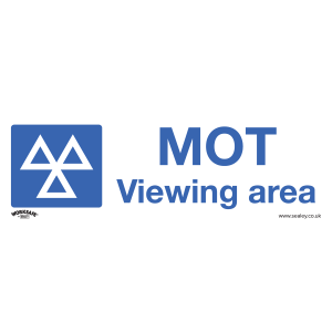 Sealey Worksafe® MOT Viewing Area Safety Sign - Self-Adhesive Vinyl (SS50V1)