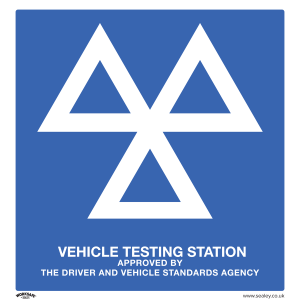 Sealey Worksafe® MOT Testing Station Safety Sign - Aluminium Composite (SS51A1)