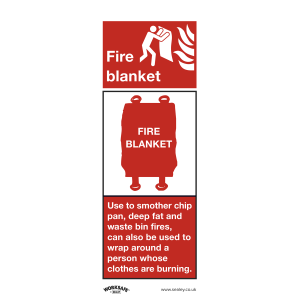 Sealey Worksafe® Fire Blanket Safety Sign - Self-Adhesive Vinyl (SS53V1)