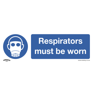 Sealey Worksafe® Respirators Must Be Worn Safety Sign - Self-Adhesive Vinyl (SS56V1)