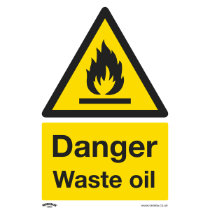 Sealey Worksafe® Danger Waste Oil Safety Sign - Rigid Plastic (SS60P1)