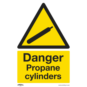 Sealey Worksafe® Danger Propane Cylinders Safety Sign - Self-Adhesive Vinyl (SS62V1)