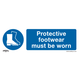 Sealey Worksafe® Protective Footwear Must Be Worn Safety Sign - Rigid Plastic (SS7P1)