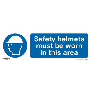 Sealey Worksafe® Safety Helmets Must Be Worn In This Area Safety Sign - Self-Adhesive Vinyl (SS8V1)