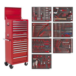Sealey Superline PRO® Tool Chest Combination 14 Drawer with 446pc Tool Kit - Red (TBTPCOMBO1)